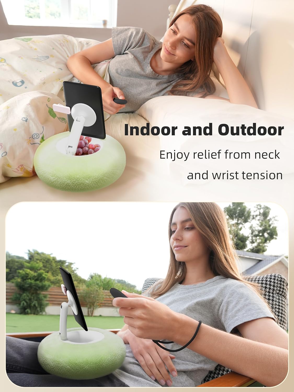VOLTIFYMAX Magnetic Pillow Holder with Page Turner, 360° Adjustable Phone Hol...