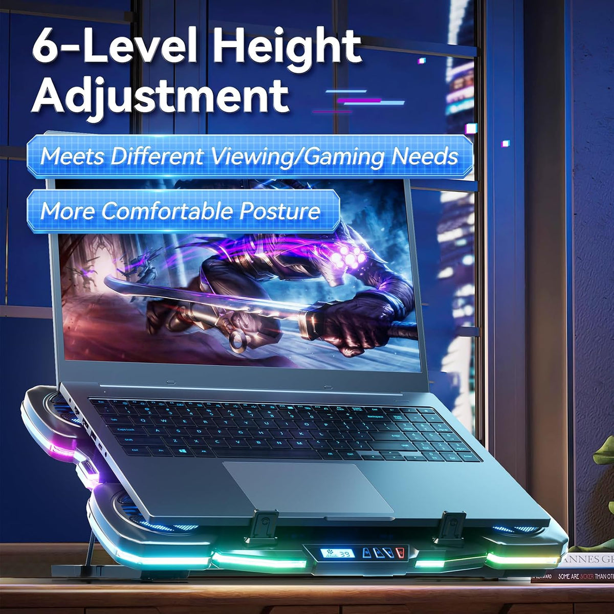 Gaming Laptop Cooling Pad - 11 High Speed Turbo Fans Ultra Quiet Laptop Coole...