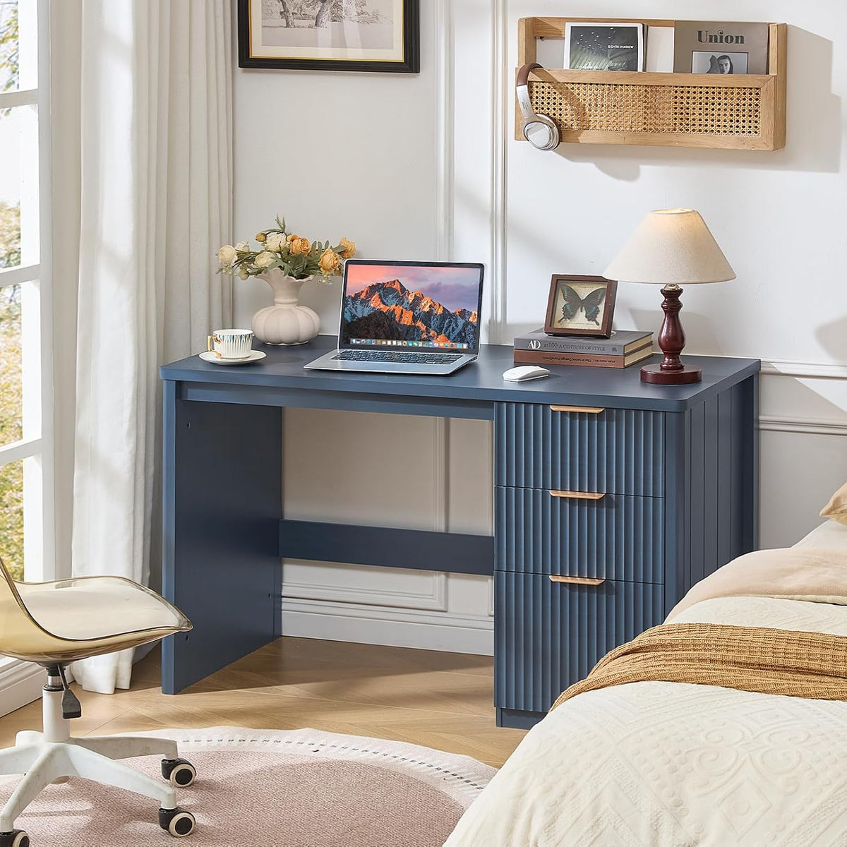 LEYAOYAO Office Desk 48" with 3 Drawers Storage File Cabinet