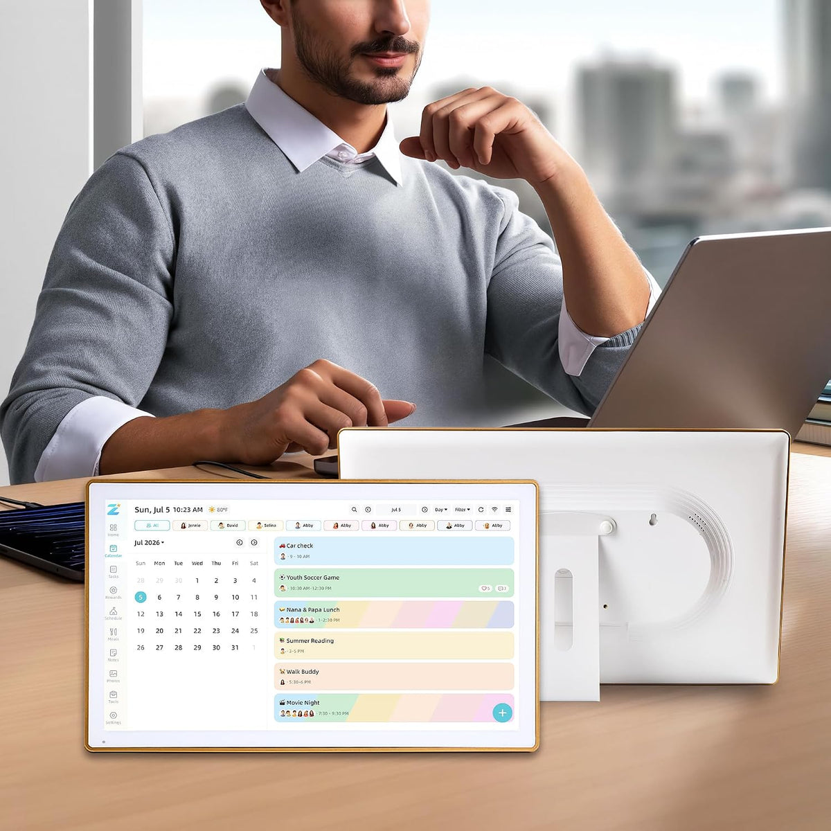 21.5 Inch Digital Calendar 1080P Touch Screen, Gold