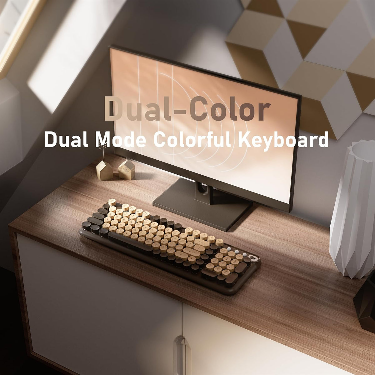 MPTOG Bluetooth Wireless Computer Keyboard (Coffee)