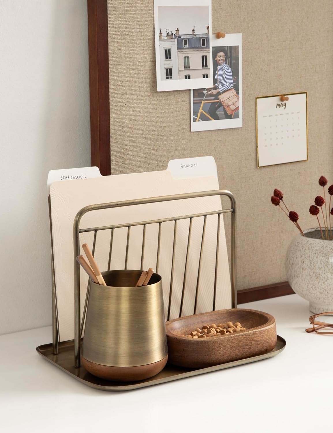 Kate and Laurel Koni Modern Three-Piece Home Office Organization Set, 13 x 8 ...