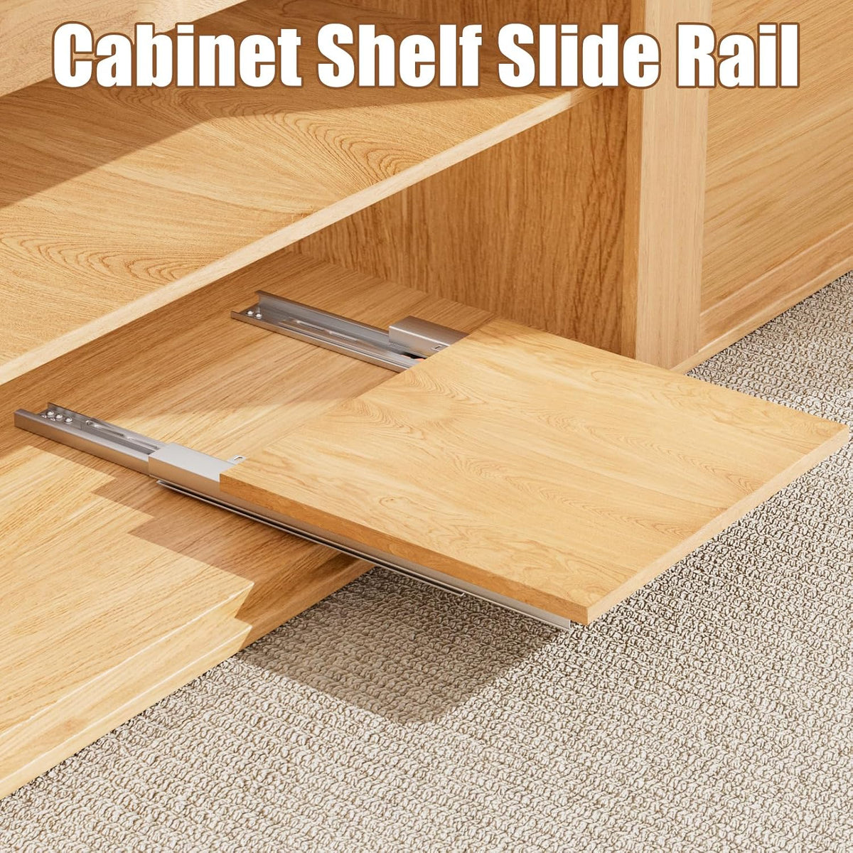 Undermount Drawer Slide Bottom Mount Pull Out Shelf Slides Full Extension