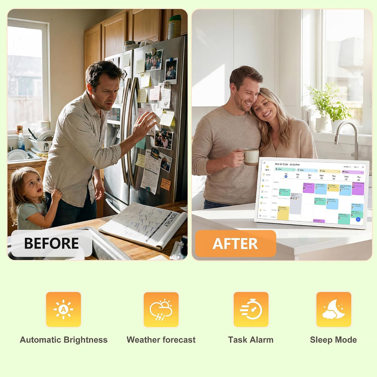 Digital Calendar – 27 Inch Electronic Wall Calendar & Chore Chart, Smart ...