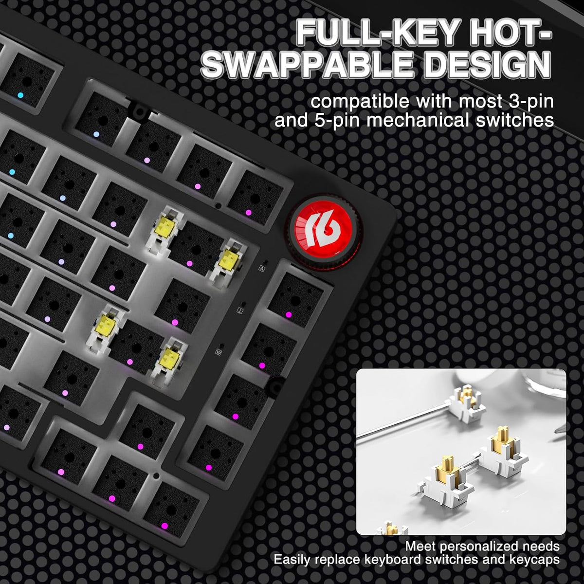 LEOBOG Hi75C Upgraded Wired Mechanical Keyboard Kit – Aluminum Alloy 75%