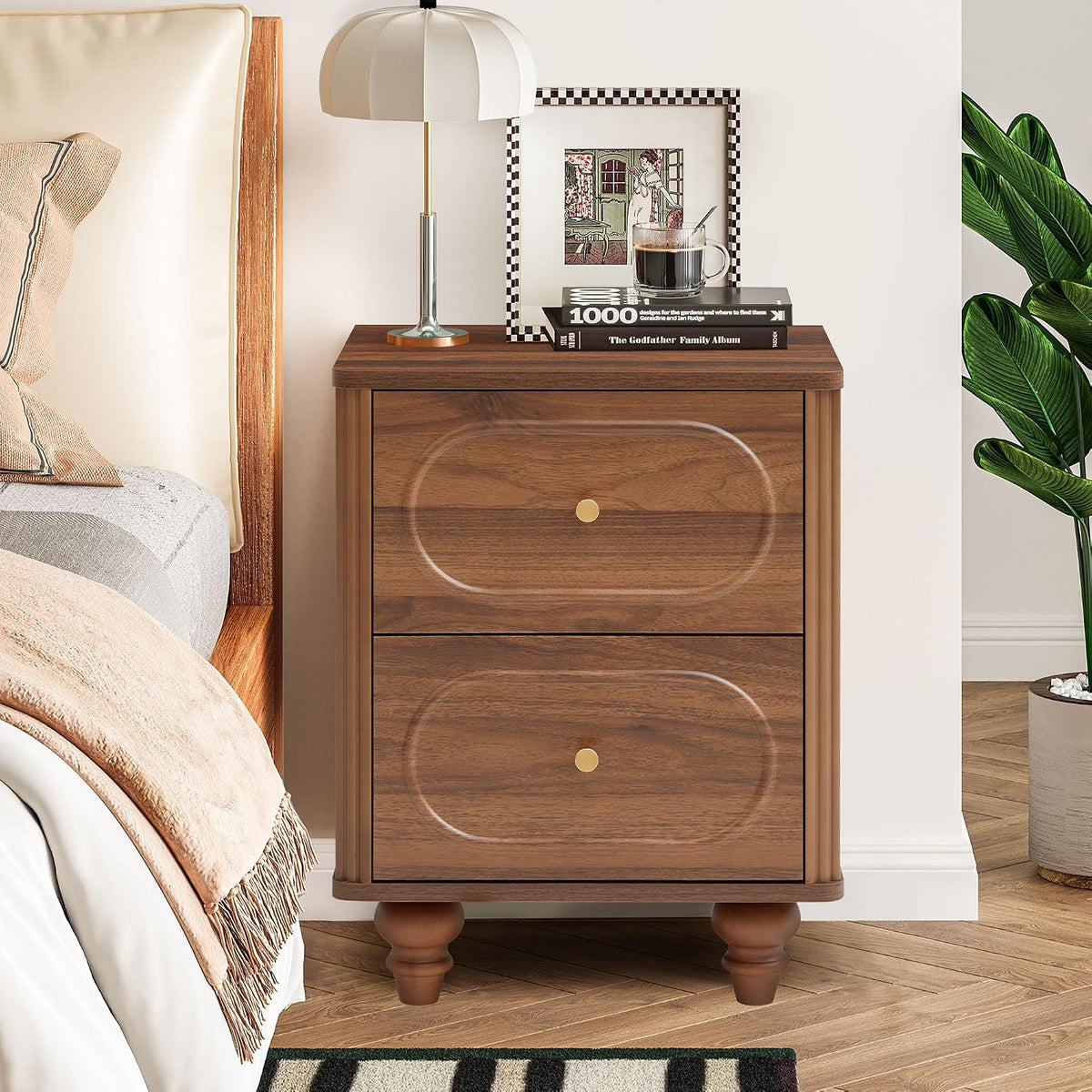 ORRD 2 Drawer Fluted Mini Small Dresser for Bedroom Set of 2, Mid Century Mod...