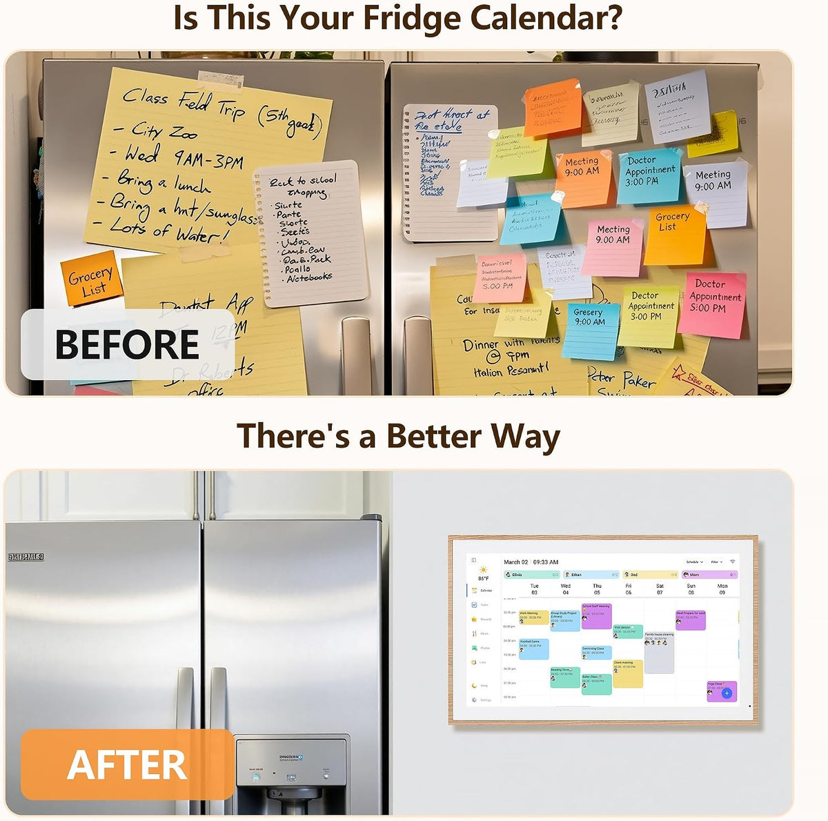 Digital Calendar, 15.6 Inch Wall Planner Electronic Calendar & Chore Char...