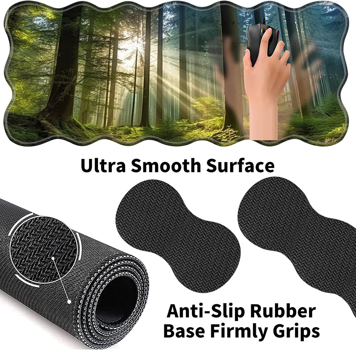 Gaming Mouse Pad Set with Wrist Support, 31.5"x11.8" Large Non-Slip...