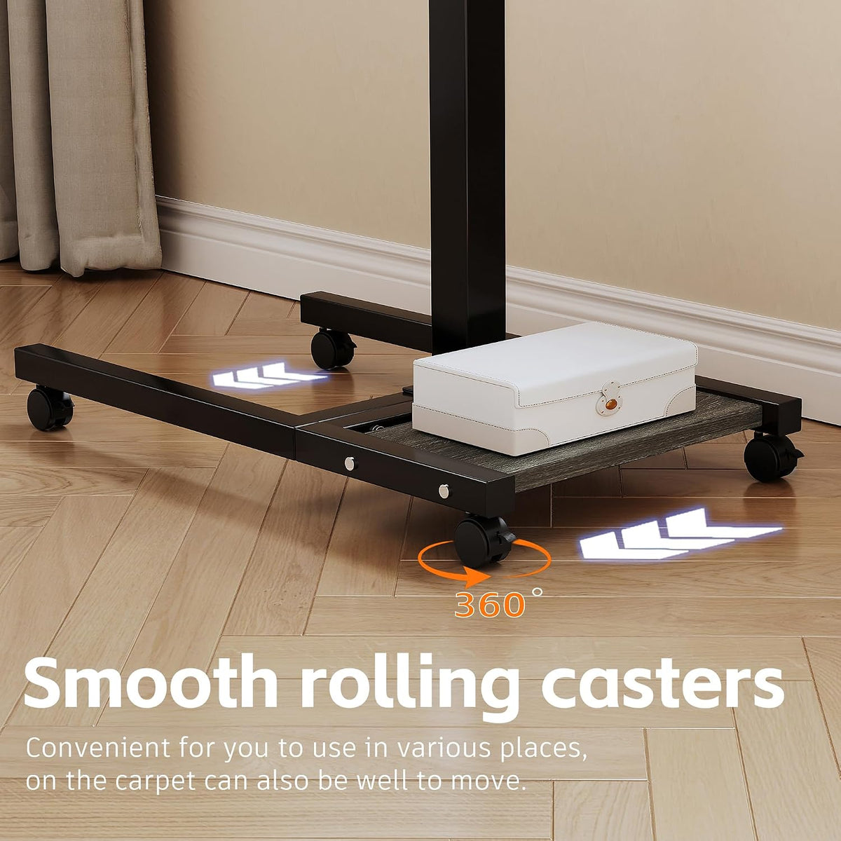 Laptop Desk Stand for Bed Portable Desk Overbed Bedside Mobile Laptop Table R...