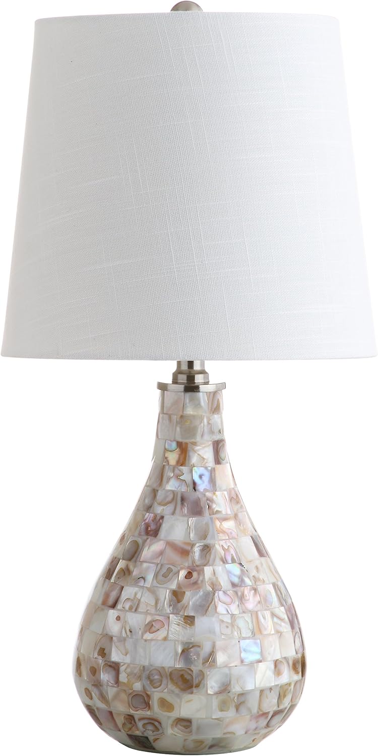 JONATHAN Y Mona Coastal Mini LED Table Lamp 20.5" Bedside, Seashell
