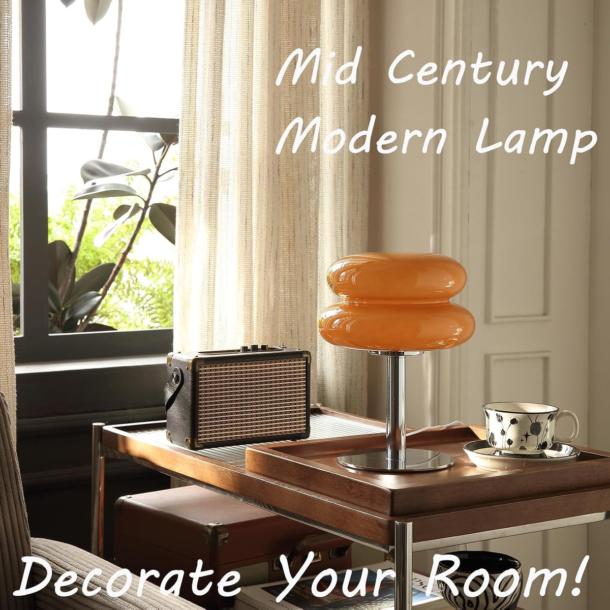 Glivpny Table Lamp Small Mushroom Lamp, Mid Century Desk Lamps (Copper)