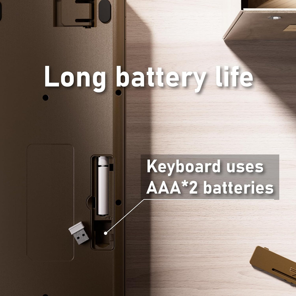 MPTOG Bluetooth Wireless Computer Keyboard (Coffee)