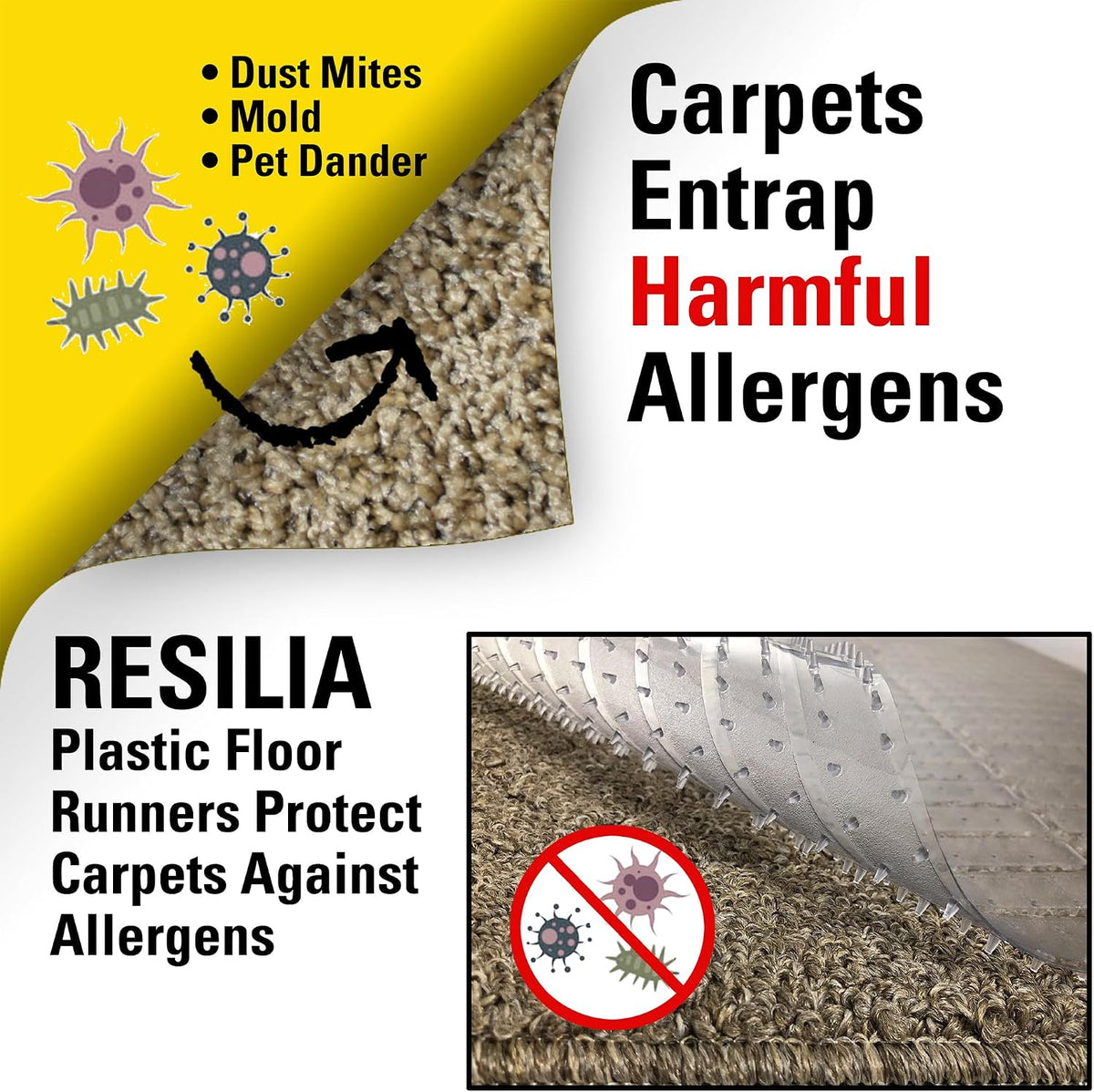 RESILIA Industrial Deep Pile Carpet Runner - Crosshatch Pattern Non Slip Carp...