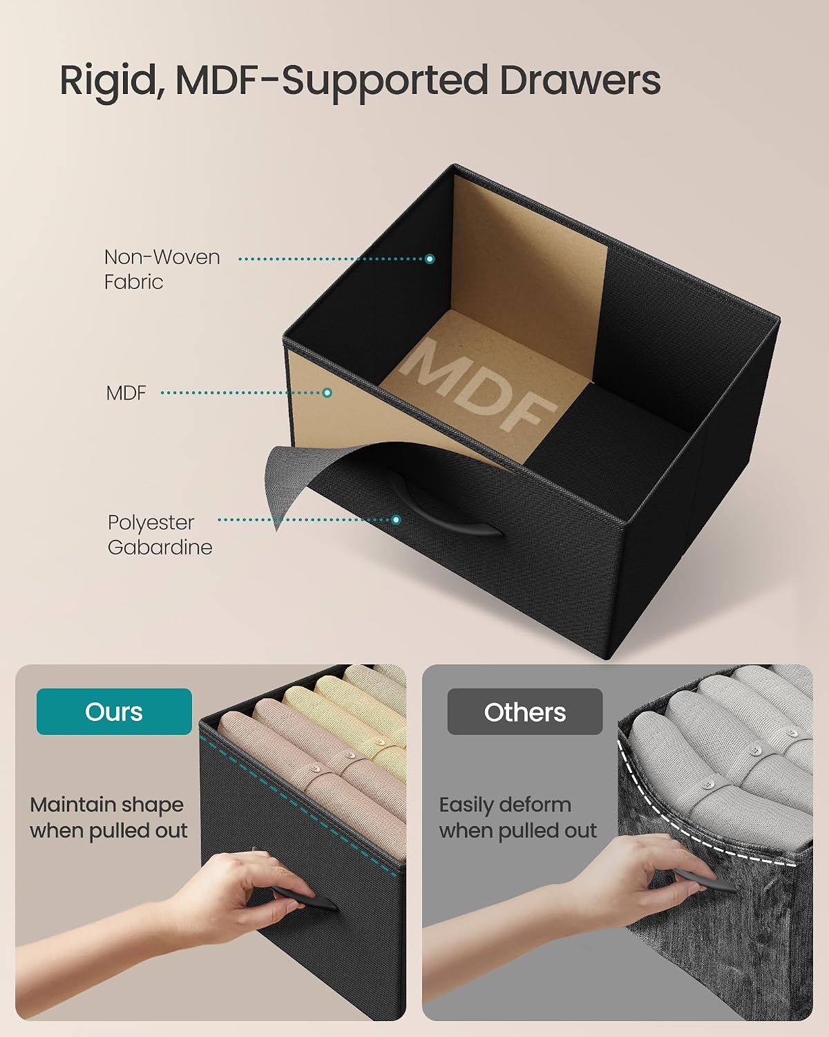 SONGMICS Closet Organizers and Storage, Stackable Storage Drawers