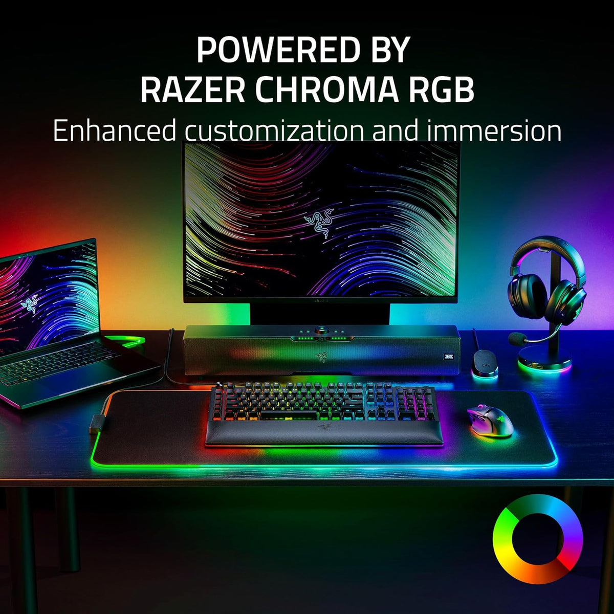 Razer Base Station V2 Chroma Headphone Headset Stand Holder, Black