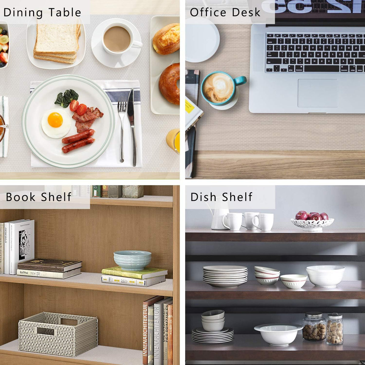Shelf Liner Kitchen Cabinet Drawer Mat, 23.6"W x 393.7"L Non Adhesi...