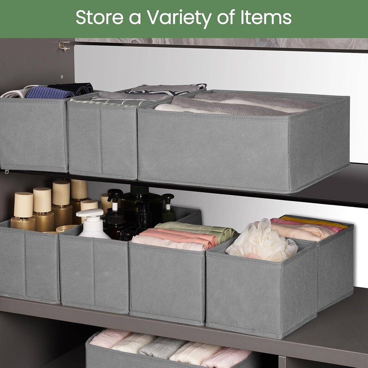 Criusia Drawer Organizer Clothes,16 Pack Underwear Drawer Organizers, Foldabl...