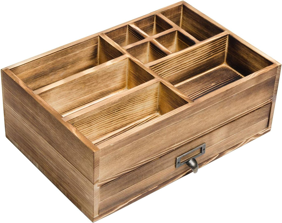 Rustic Wooden Organizer Cosmetic Storage Cabinet Makeup Display Box Office Su...