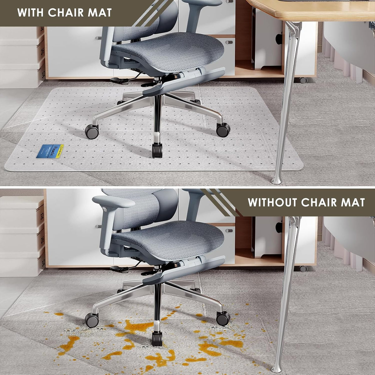 Azadx Heavy Duty Office Chair Mat for Carpet 32" x 48" Hard Material
