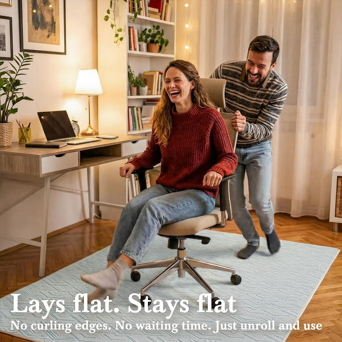 Aothia Textilene Chair Mat for Hardwood Floors - Heavy Duty Non-Slip Desk Flo...
