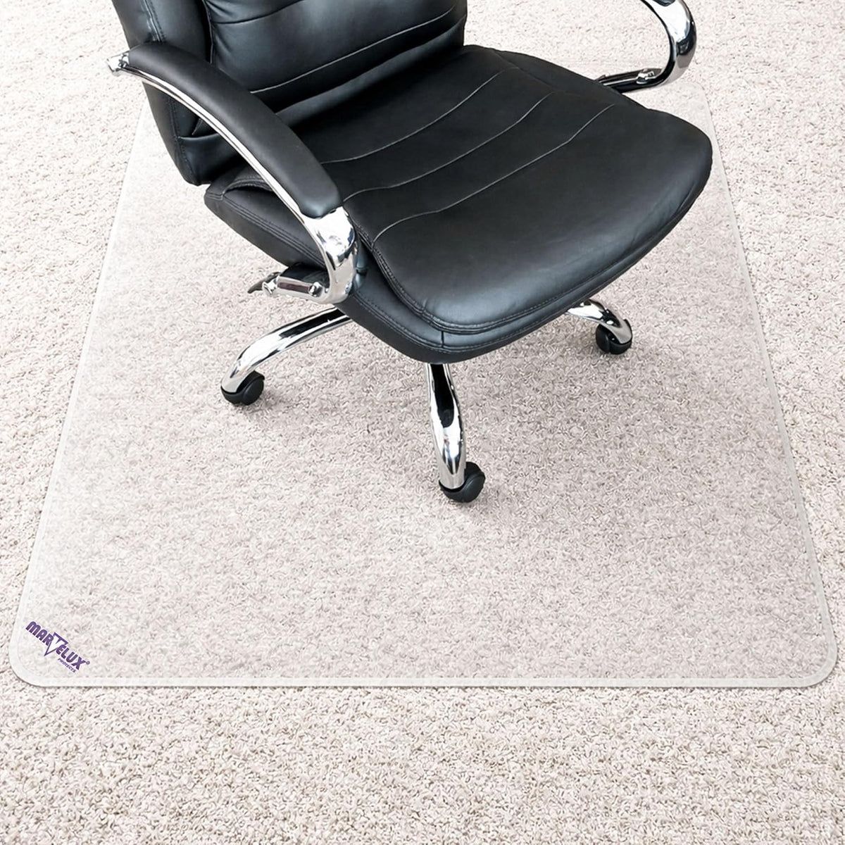 Marvelux Extra Thick Polycarbonate Chair Mat for Plush Pile Carpet 46”x60”