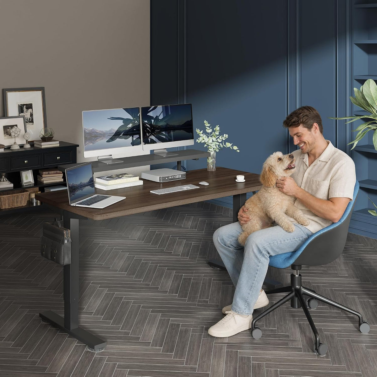 FLEXISPOT Standing Desk with Monitor Riser & Cable Management