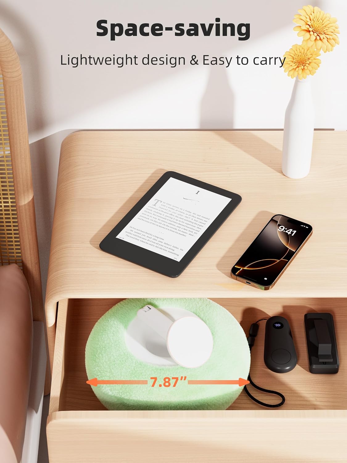 VOLTIFYMAX Magnetic Pillow Holder with Page Turner, 360° Adjustable Phone Hol...