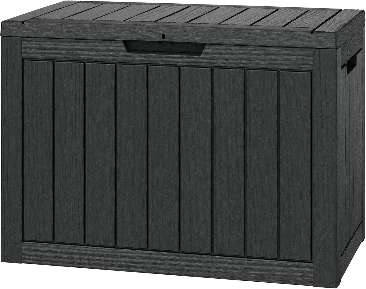 Outdoor Storage Waterproof Deck Box for Patio (50 Gallon, Black)