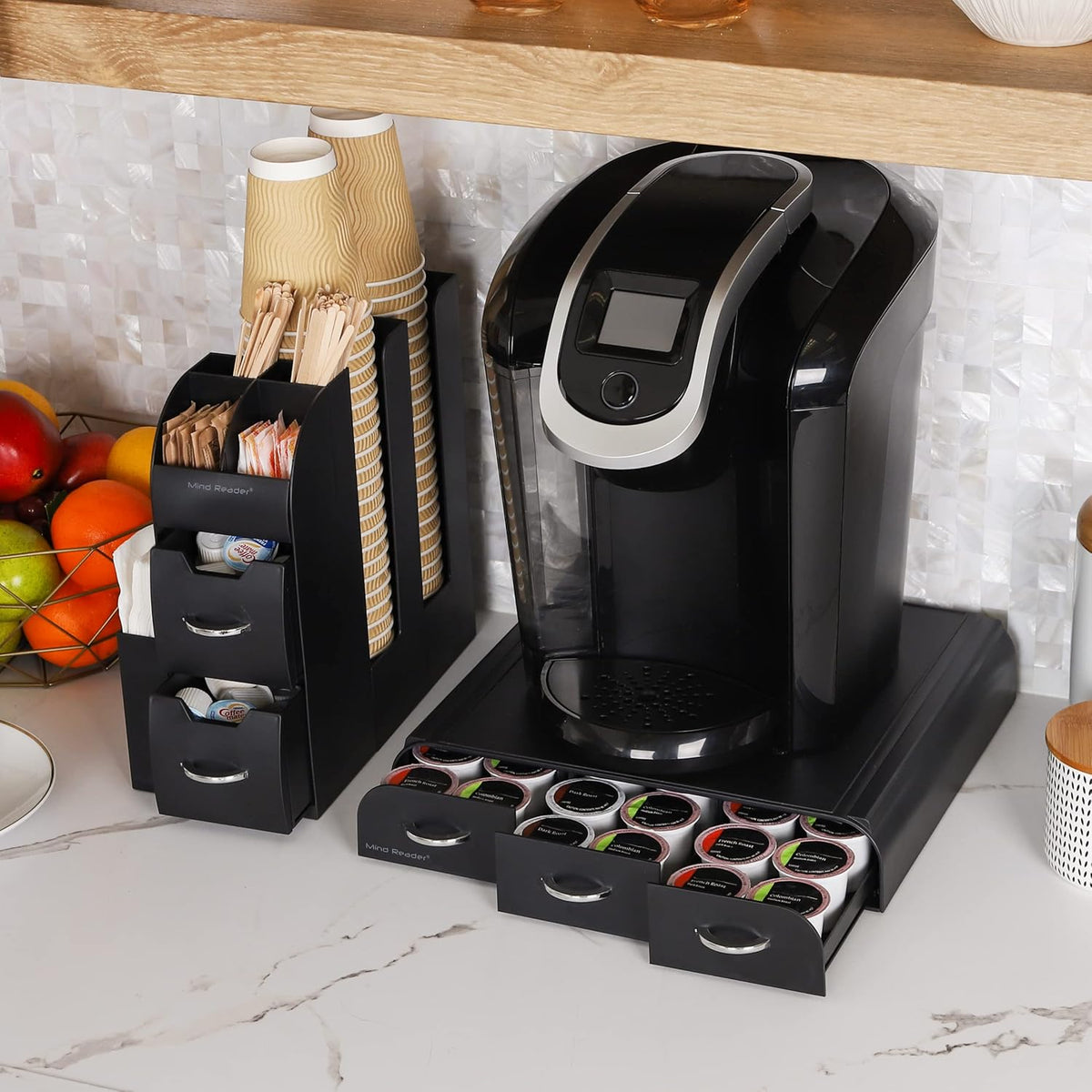 Mind Reader Single Serve Coffee Pod Drawer and Cup Condiment Set, 2 Pcs., 36 ...