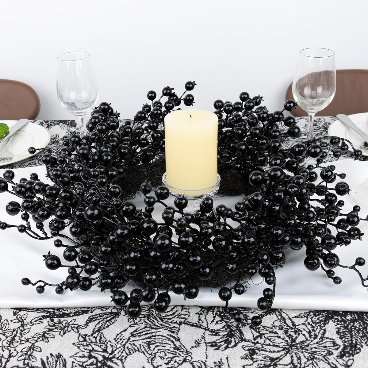 20 Inches Black Christmas Wreath Halloween Wreaths Halloween Berry Wreath