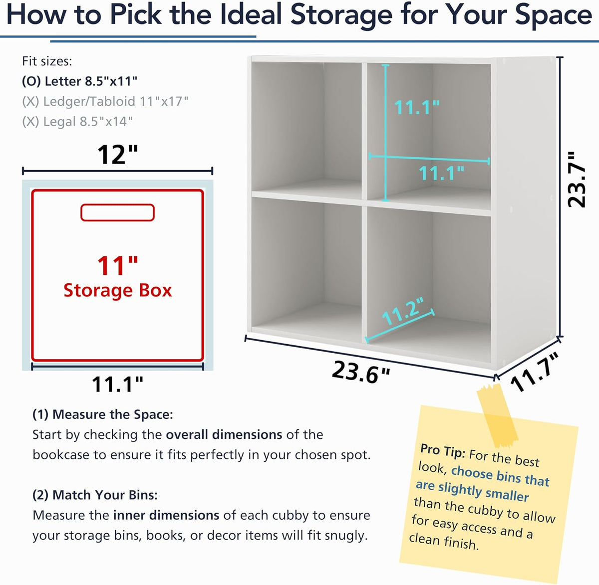 Homes: Inside + Out Apexa 2-Cube Storage Organizer Shelves, Stackable Wood Bo...