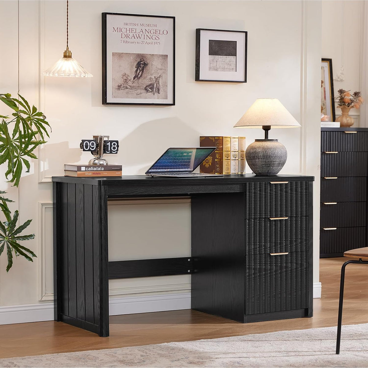 LEYAOYAO Office Desk 48" with 3 Drawers Storage File Cabinet