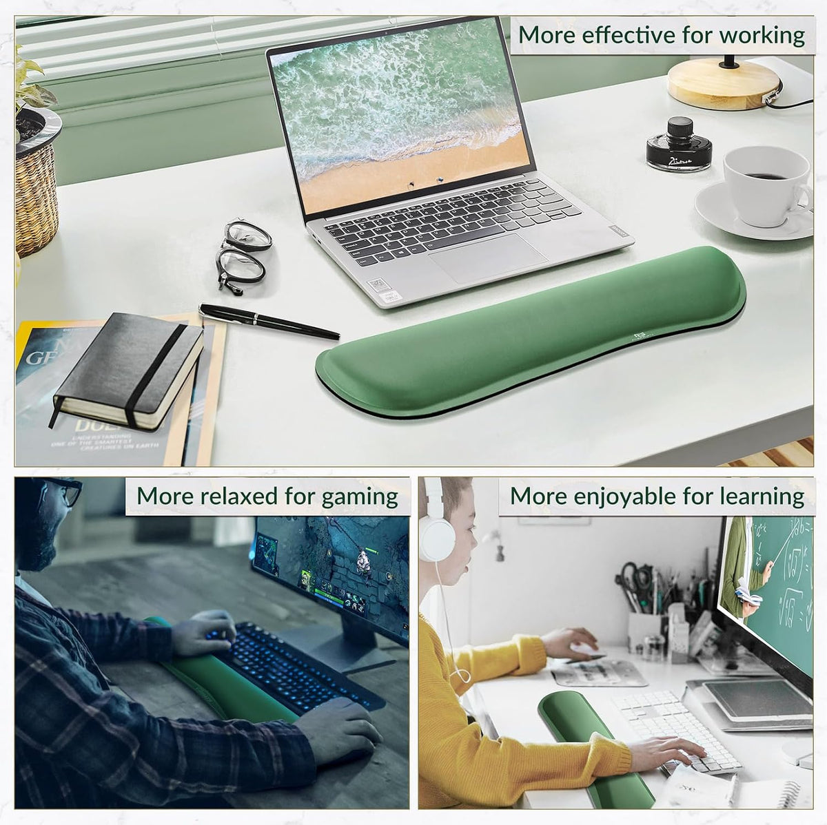 Gimars 17.3'' Extended Keyboard Wrist Rest Pad with 63D High-Density,...