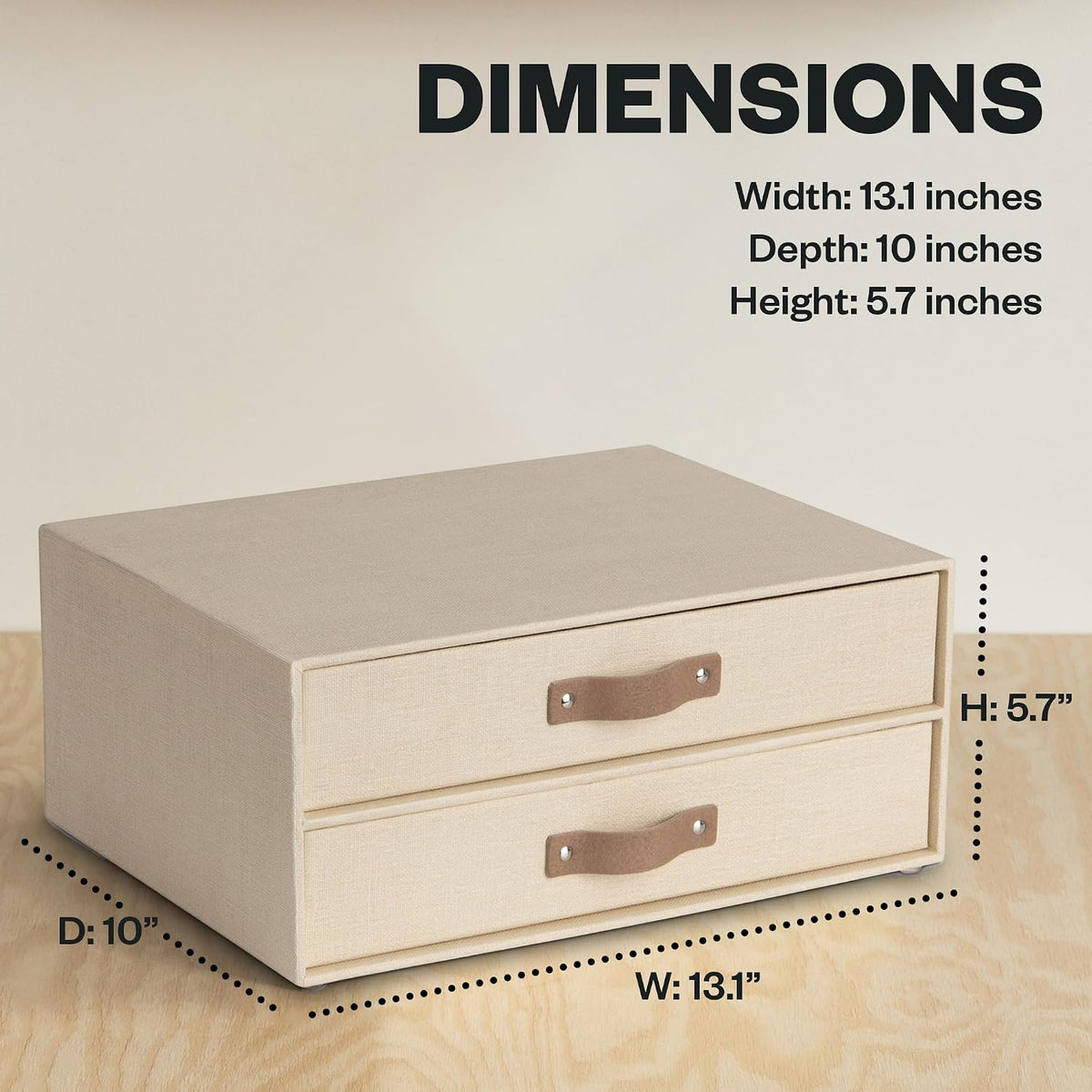Bigso Birger 2 Drawers - Desktop Drawers for A4 and Letter Size Papers and Do...