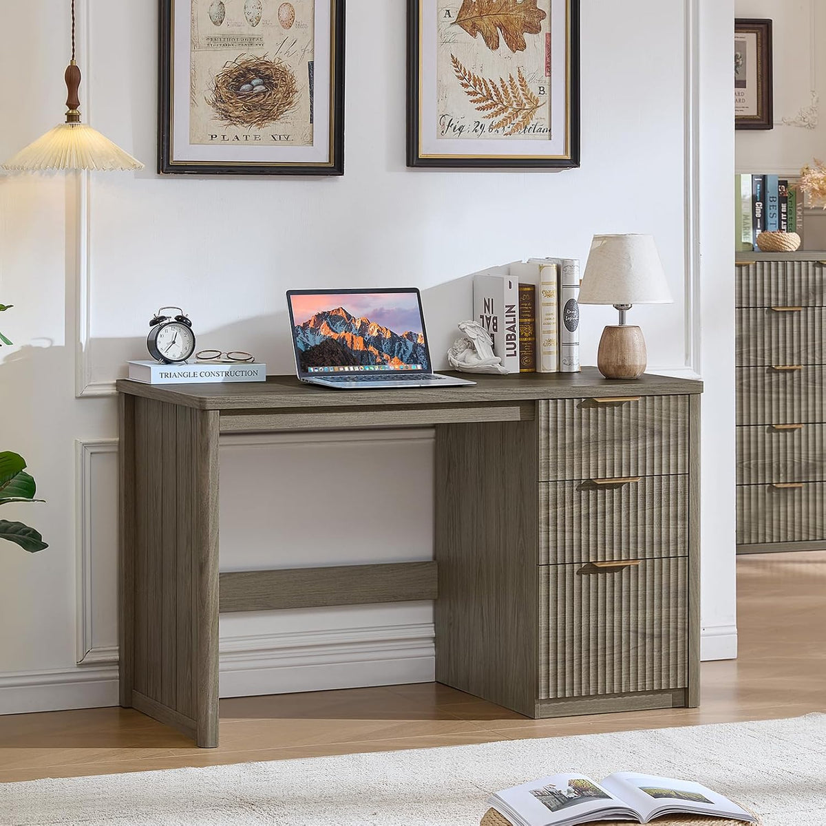 LEYAOYAO Office Desk 48" with 3 Drawers Storage File Cabinet