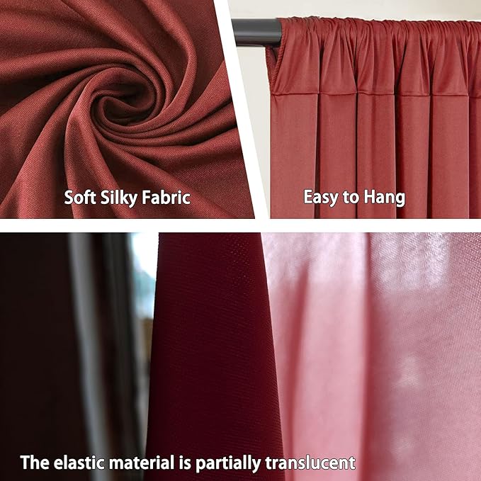 10 x 7 Feet Rust Backdrop Curtain for Partie, Background Curtains for Photosh...
