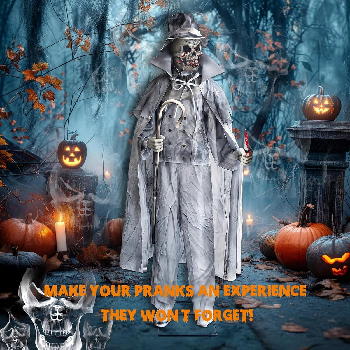Halloween Animatronics Decorations, Gentleman Jack with Motion Activated, Sou...