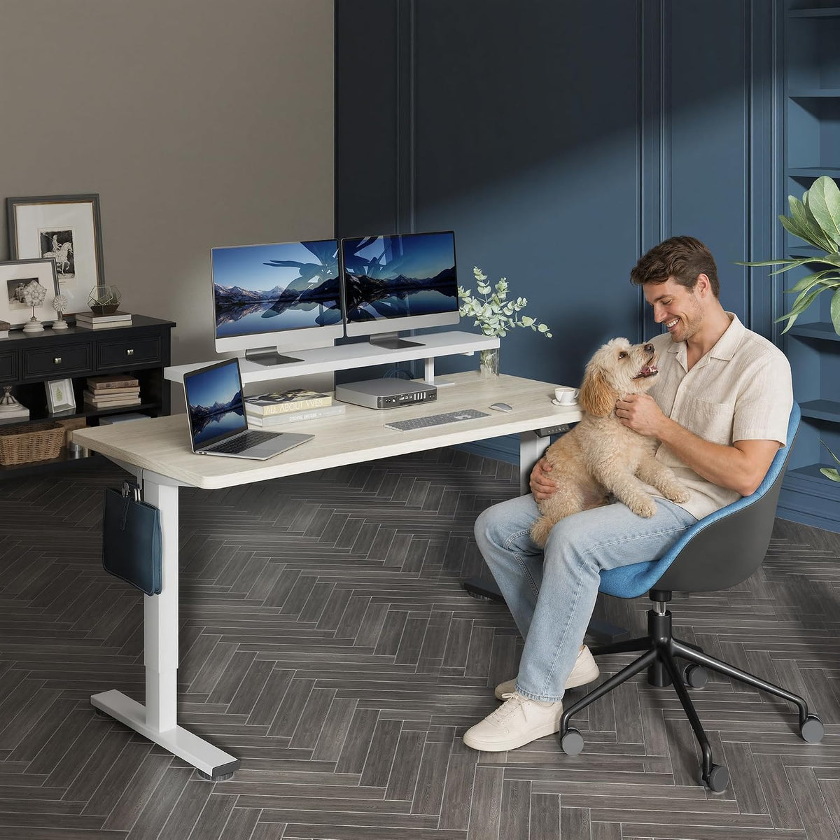 FLEXISPOT Standing Desk with Monitor Riser & Cable Management