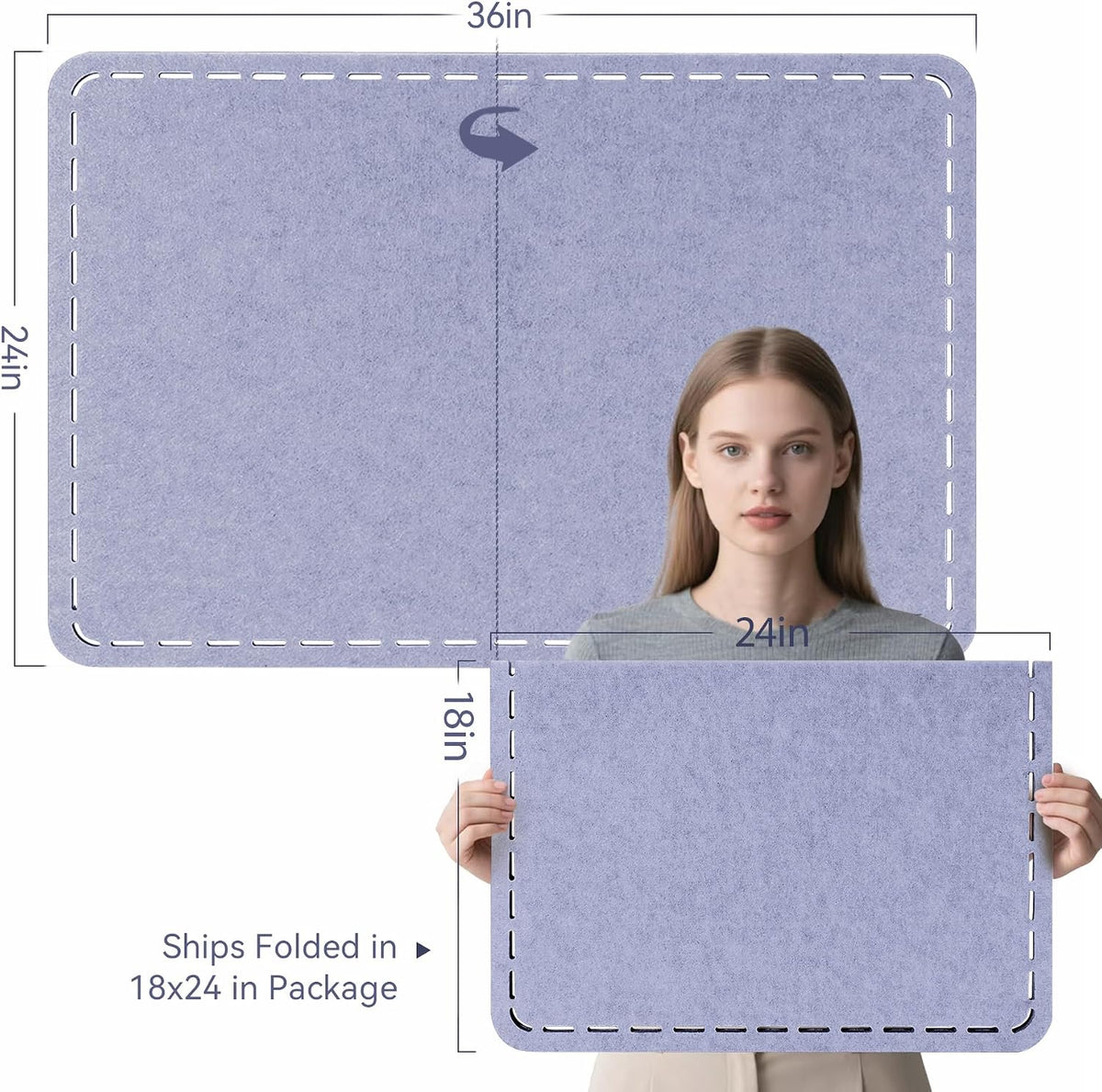 Stitched Bulletin Board 36 x 24 Inches Cork Board Alternative for Wall