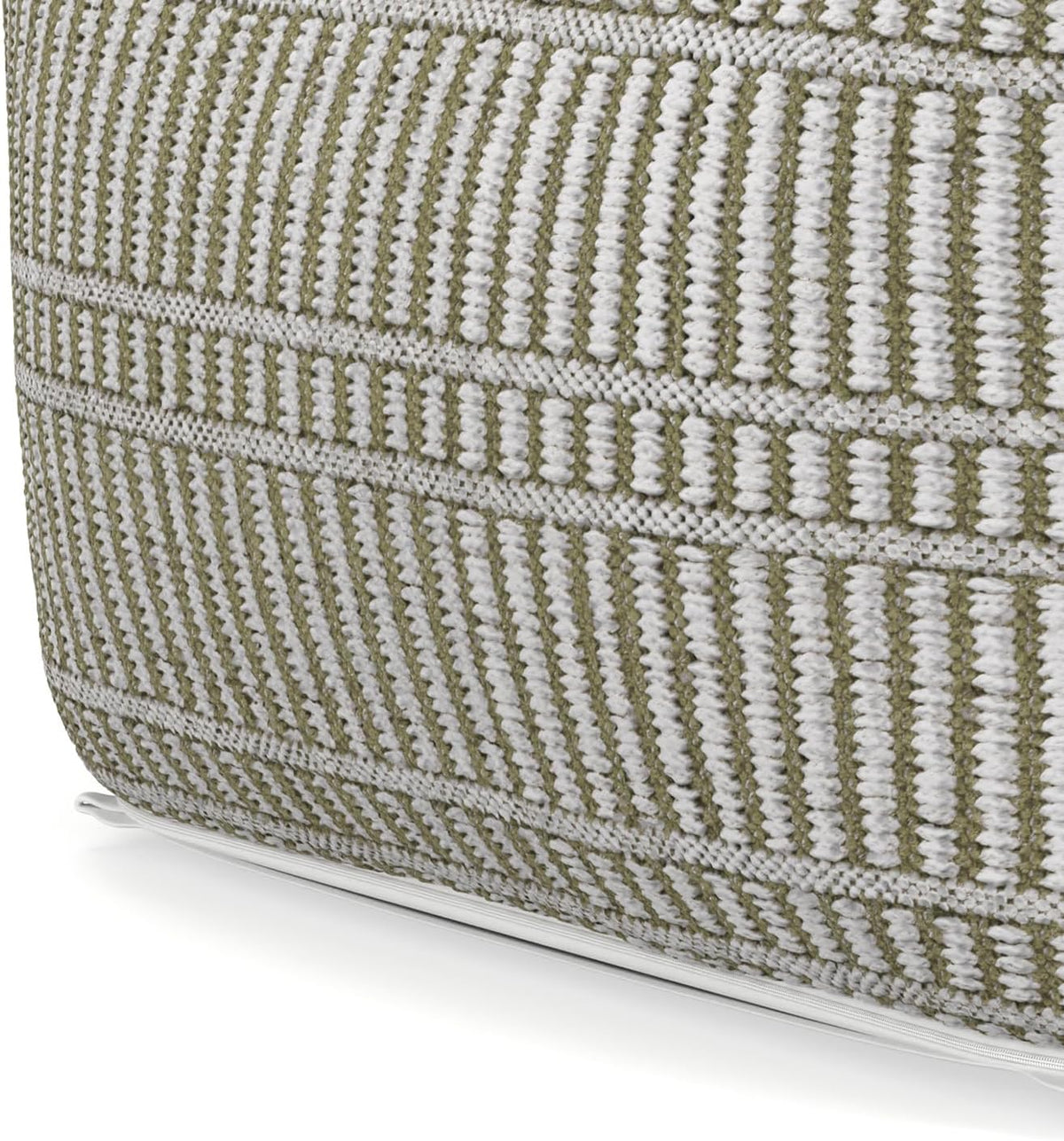 SIMPLIHOME Safford 20" Wide Square Pouf in Natural/White PET Polyester