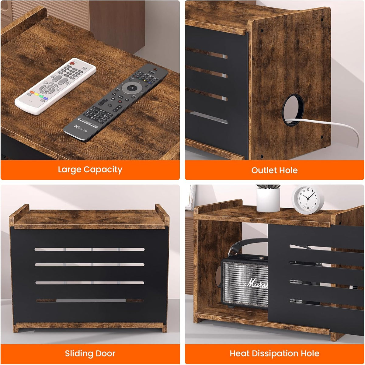 Homode Router Shelf, Wood Wifi Box Hider, Projector Shelf Stand, Router Modem...