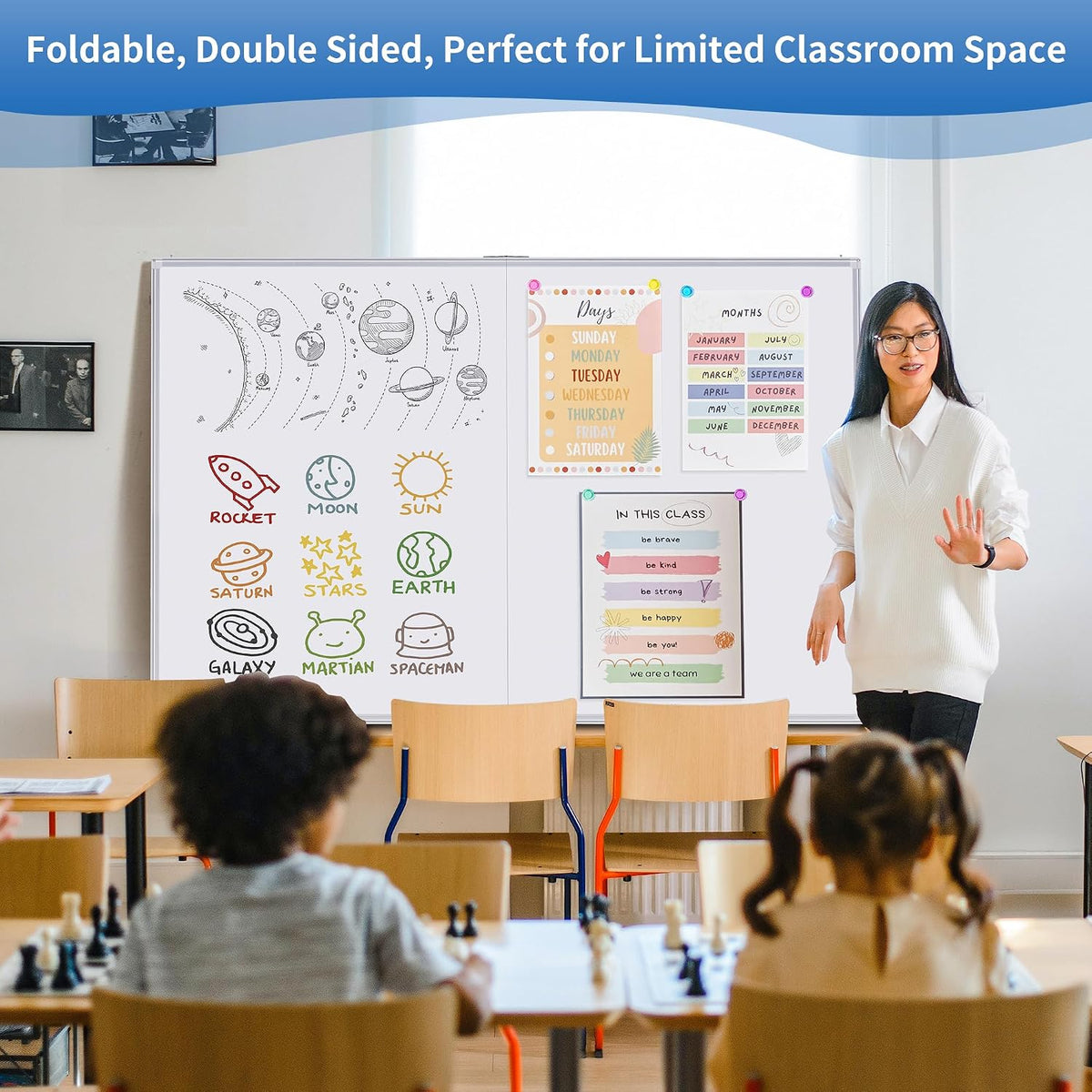 Magnetic Dry Erase White Board 48" x 36" Aluminum Frame