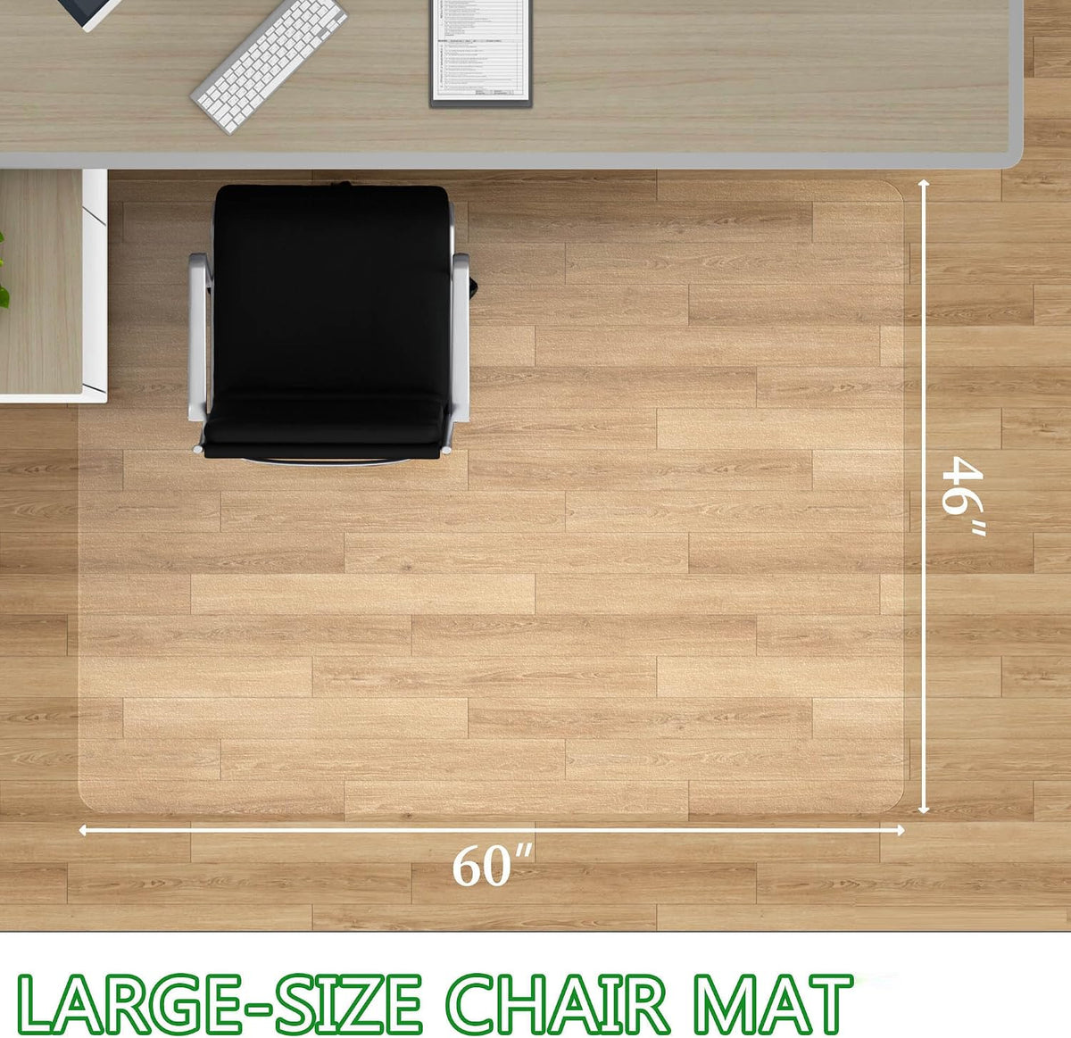 100pointONE Office Chair Mat- 46" x 60" Clear Floor Protector Mat f...