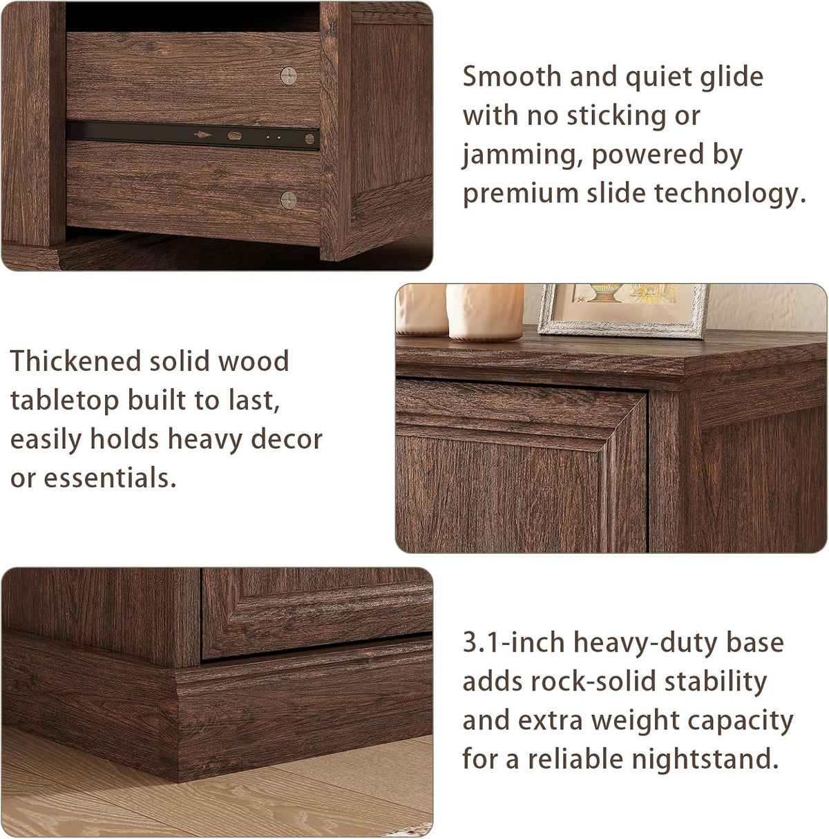 CARPETNAL Farmhouse 5 Drawer Dresser for Bedroom, 44" Tall Brown Dresser.