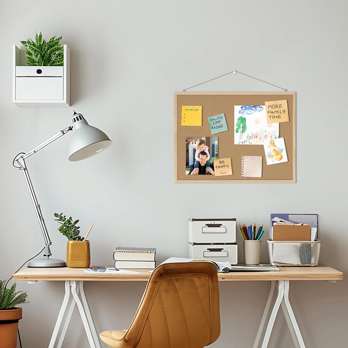 DAHAPYBOO Bulletin Board for Office with Pin Oak Wood Boards 2Pack,24x18