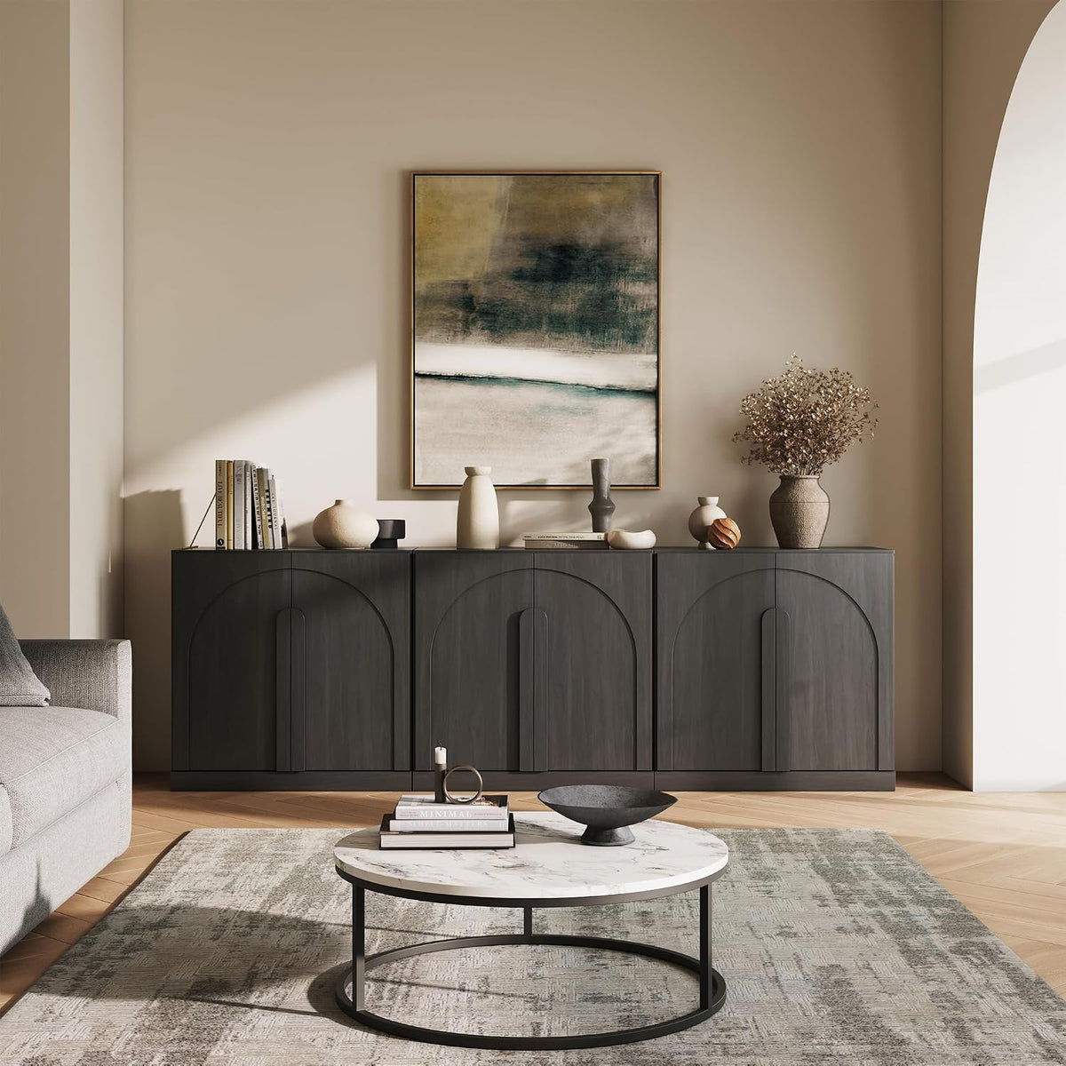 BELLEZE 3-Piece Modular Bookshelf Set, 94" Modern Display Bookcase with ...