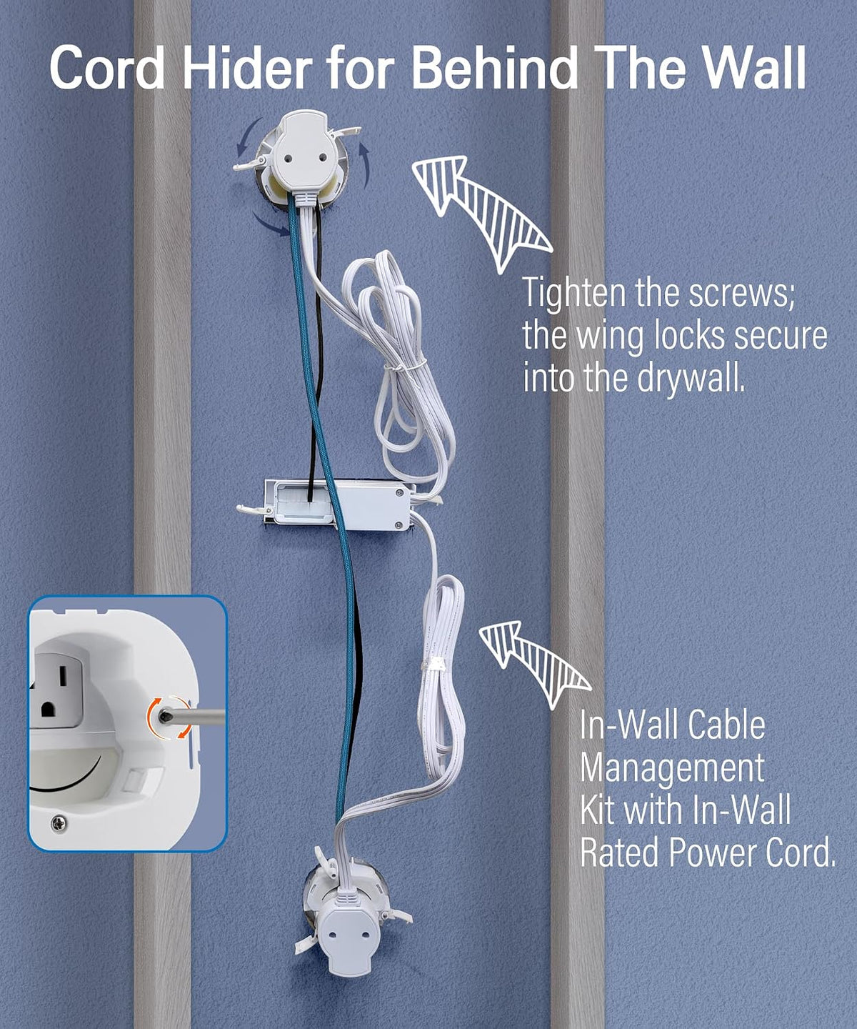 in Wall Cable Management Kit for Mounted TV & Soundbar - Cord Hider For W...