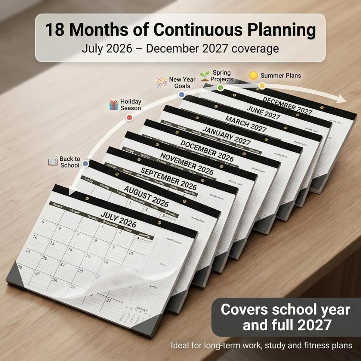 Desk Calendar 2026-2027 (3 Pack) -July 2026 to December 2027-18 Month - 17&qu...
