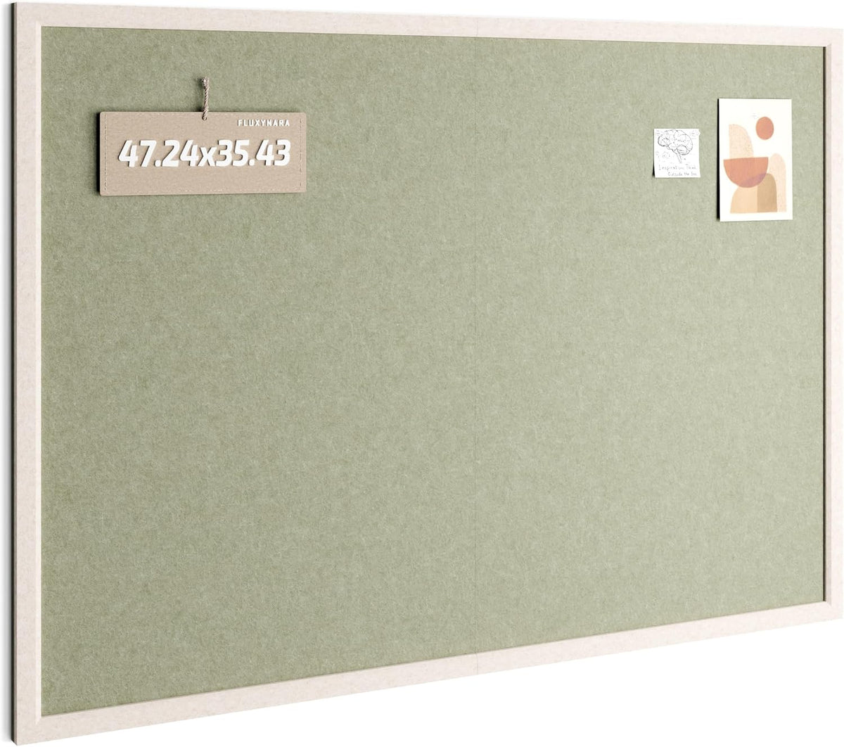Fluxynara Framed Felt Bulletin Board, 47.2" x 35.4", Sage