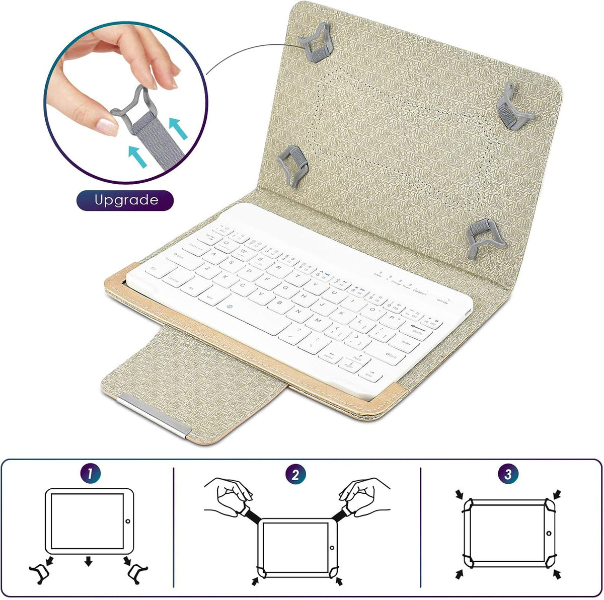 DETUOSI Universal 8.0 inch Android Tablet Case with Keyboard, Removable Wirel...